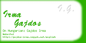 irma gajdos business card